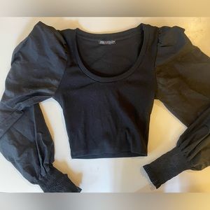 Puff sleeve Zara crop top